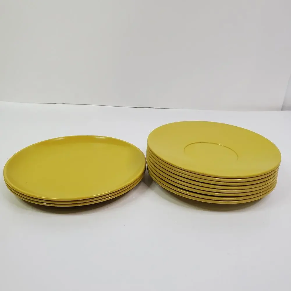 Vtg Melmac Harvest Gold Dishes Lot of 12 Melamine Bowls Platters 1 cup